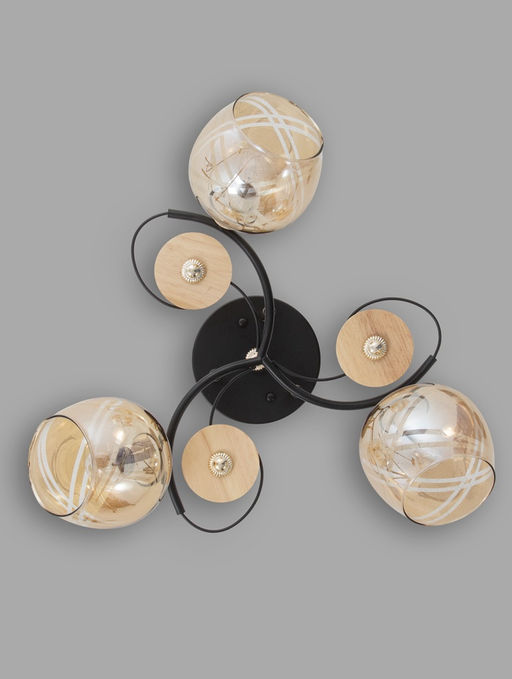 Люстра 13186/3, 3хE27, 60 Вт, чёрный/золото