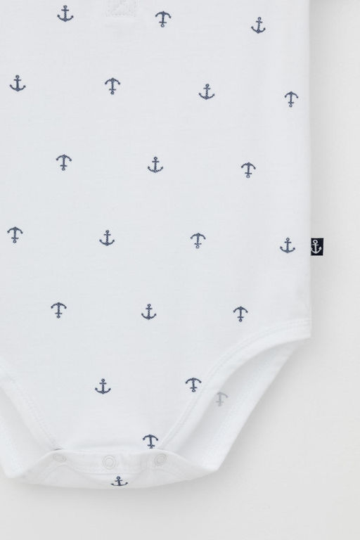 КР 6548/белый,морские якоря к568 полукомбинезон (боди) д/мал яс - Crockid фото 5