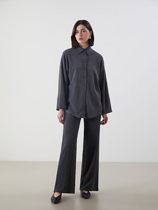 Dokulu Oversize Kad?n G?mlek Tunik