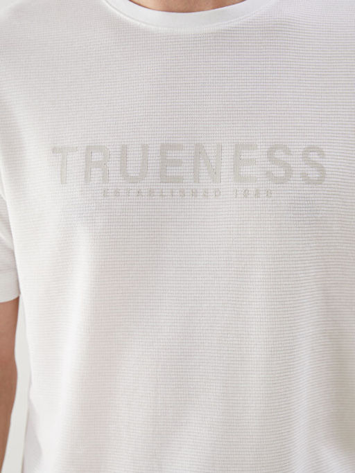 Bisiklet Yaka Bask?l? Penye Erkek Ti??rt