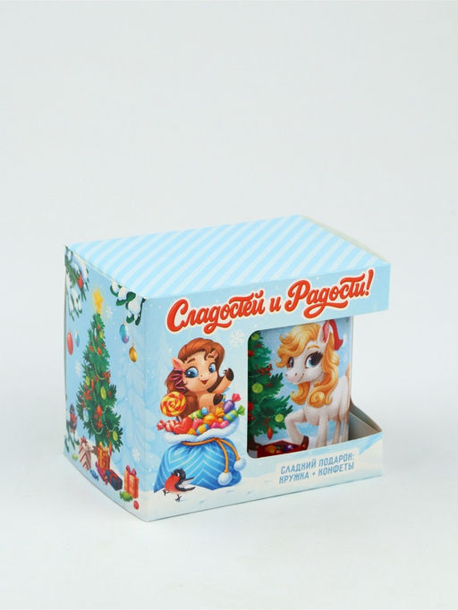 Детский подарок: кружка и конфеты Веселья в новом году, 150 г