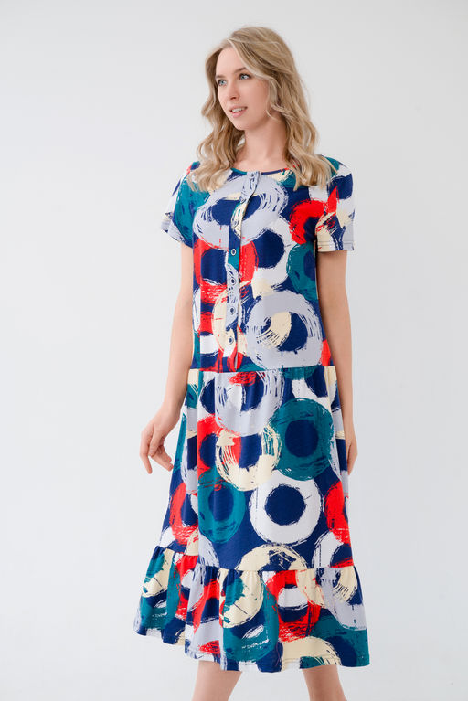 Платье женское из кулирки Кармелита круги - Амадэль фото 8