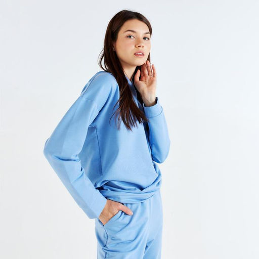 Костюм спортивный женский: худи, брюки, MINAKU: Casual Collection, размер 48, голубой
