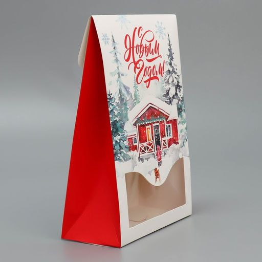 Цена за 2 шт. Коробка подарочная новогодняя складная «С Новым годом», 15×7×22 см