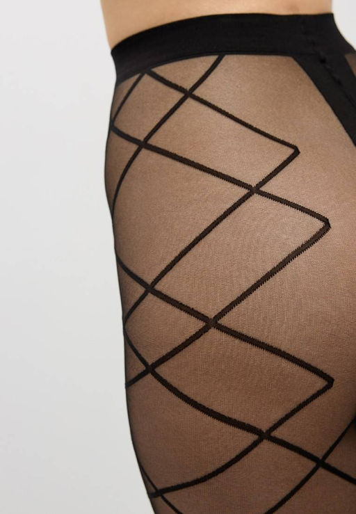 Колготки фантазийные CONTE Колготки с имитацией гольфинов и рисунком ромбы CONCEPT nero  фото 6