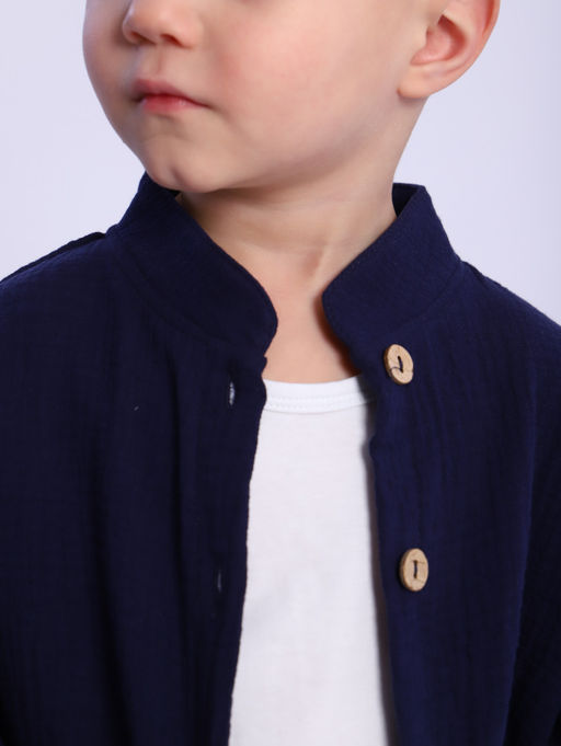 РБ016 Рубашка Муслин (синий) - Милаша фото 14