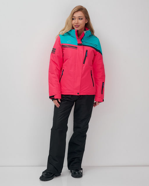 Горнолыжный костюм женский зимний розового цвета 02390R