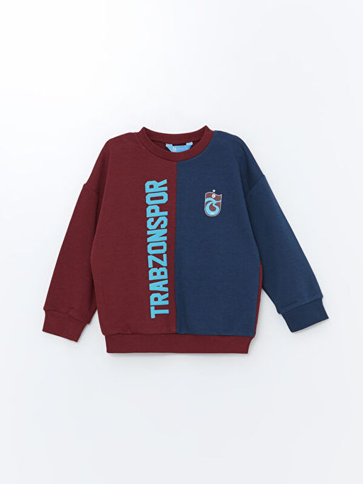 Bisiklet Yaka Trabzonspor Bask?l? Erkek ?ocuk Sweatshirt ve E?ofman Alt 2li Tak?m