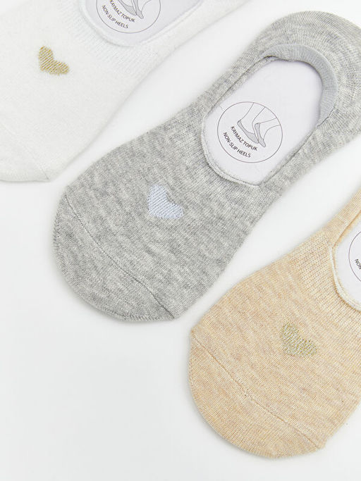 Kalp Bask?l? Kad?n Babet ?orap 3l?