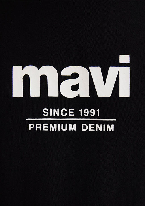Since 1991 Bask?l? Siyah Tisort - Mavi фото 7