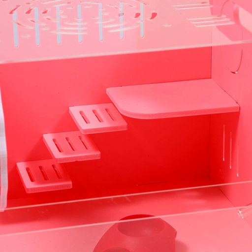 Клетка-переноска для грызунов,акриловая, розовая, 29 х 23,5 х 26 см - Пижон фото 7