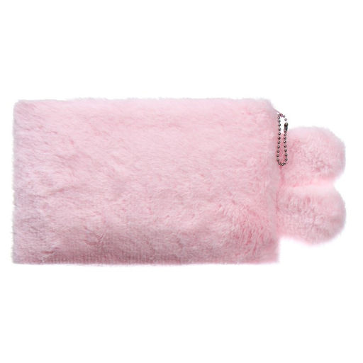 Пенал школьный меховой на молнии Calligrata «Зайка», пушистый, с ушками, МИКС