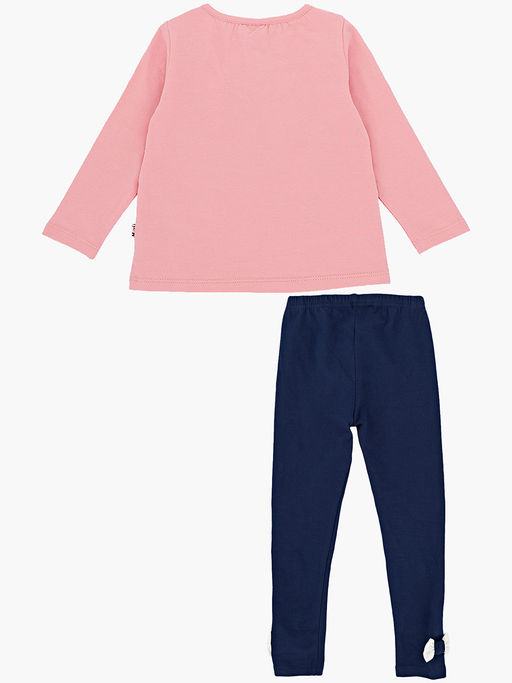 Комплект для девочки с лосинами UD 1145/0939 розовый - Mini maxi фото 2