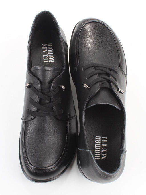 03-YDN15-22 BLACK Полуботинки женские (натуральная кожа)