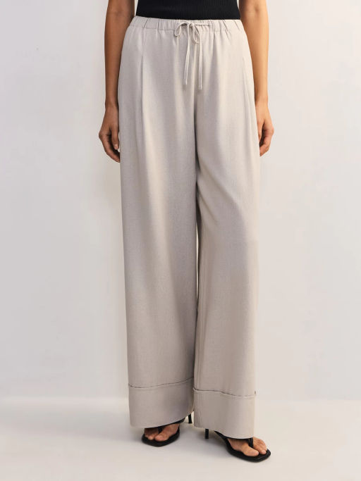 Льняные брюки с эластичным поясом ZR2605012102-36 / Zarina