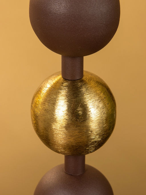 Подсвечник на 4 свечи на тарелке со сферами, 25.5×22.5×32 см, шоколад