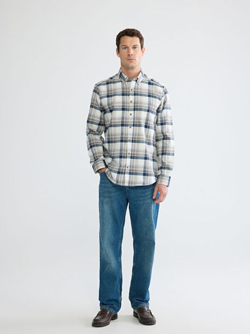 Regular Fit Ekose Erkek Gabardin G?mlek