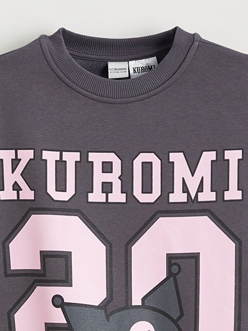 Kuromi Bask?l? K?z ?ocuk Kal?n Sweatshirt