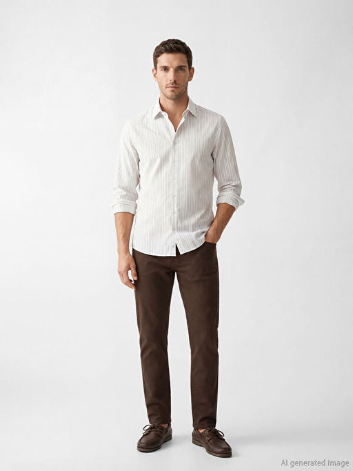 Рубашка Slim Fit в полоску мужская