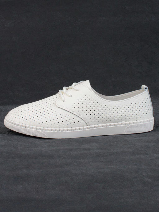 03-PDXL138-1 LT. BEIGE Полуботинки спортивные женские (натуральная кожа) - Фабричный китай фото 6