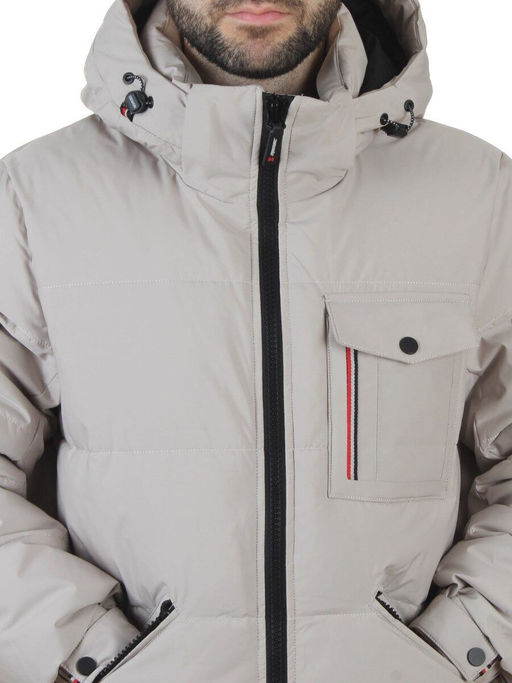 6393 GRAY/BEIGE Куртка мужская зимняя (200 гр. холлофайбер)