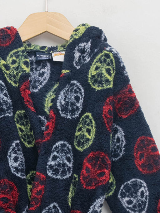 Kap??onlu Spiderman Desenli Uzun Kollu Pel?? Erkek ?ocuk Sabahl?k - Waikiki фото 3