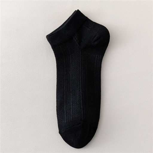 Короткие носки р.40-45 Перфорация Полоски Чёрные - Krumpy фото 3