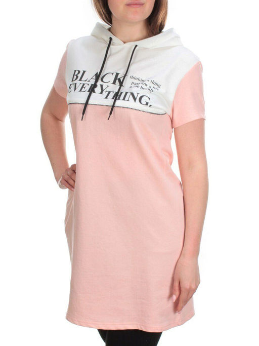 11792 PINK Туника спортивная женская (100% хлопок) - Фабричный китай фото 3