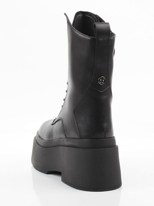04-PAT225-1Z BLACK Ботинки зимние женские (натуральная кожа, 100% шерсть)