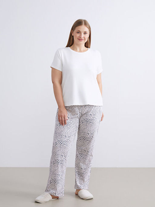 Beli Lastikli Desenli Kad?n Pijama Alt?