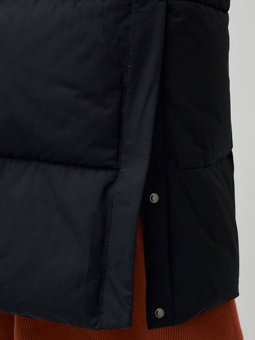 Пальто утепленное стеганное зимнее с капюшоном женское черного цвета 9601Ch - Holdluck фото 12