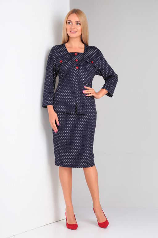 Костюм Gamma & Gracia 513 темно-синий белый горох  фото 2