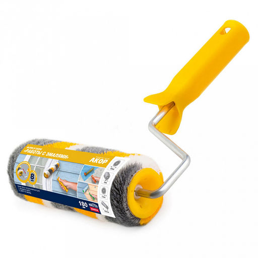 Валик "Мастер для работы с эмалями" 180мм, д8мм, полиакрил 12мм, плотность 900г/м2 (Россия)