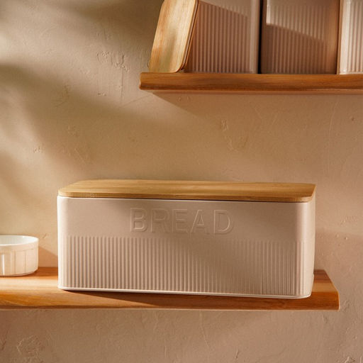 Хлебница SL Home «Сан-Лоренцо», металлическая, с бамбуковой крышкой, 33×18×13 см, розовая