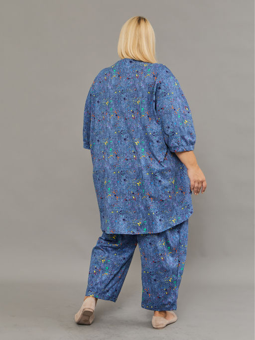 Костюм женский с брюками больших размеров (К-01 клякса)