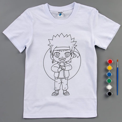 Набор для творчества футболка-раскраска Мальчик лис , размер 140-146 см - Школа талантов фото 4