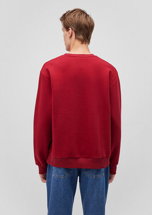 Mavi Logo Bask?l? Kapusonlu K?rm?z? Sweatshirt  фото 4
