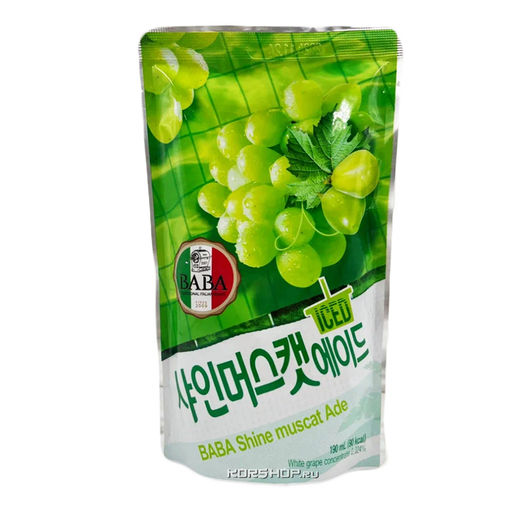 Напиток со вкусом Зелёного Винограда с сахаром (концентрат) Shine Muscat Ade Baba, Корея, 190 млРаспродажа