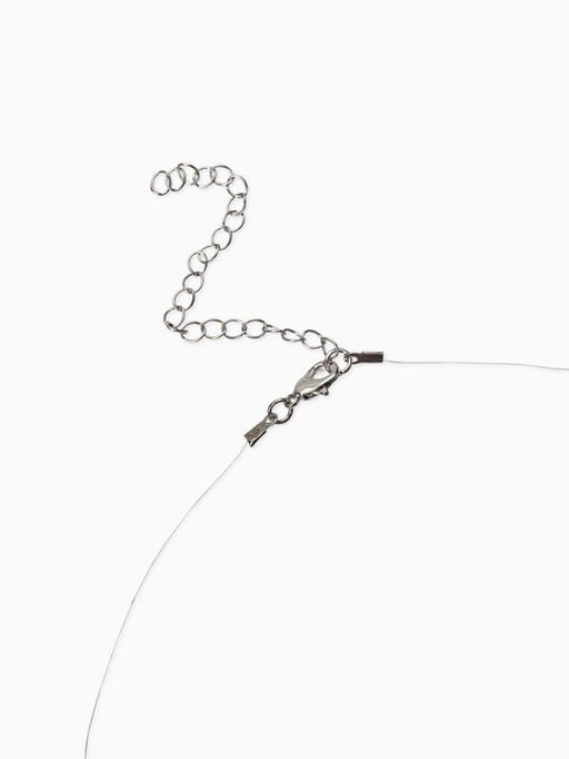 Кулон на леске «Капли росы», белый в серебре