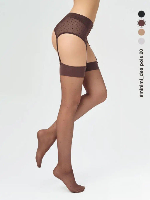 calz. DEA POIS 20 горошек (фантаз. чулки под пояс)! - cappuccino