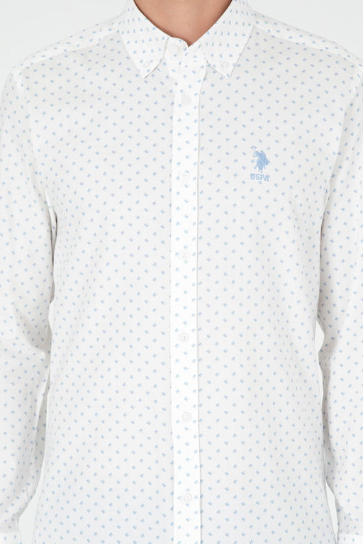 Мужская голубая рубашка с длинным рукавом - U.s. polo assn фото 6