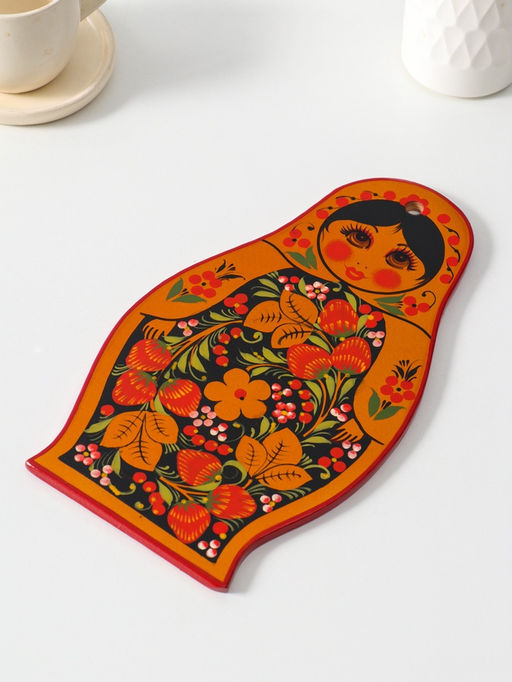 Доска разделочная "Матрешка", 27,5х31см, хохлома