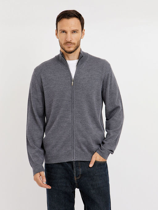 кардиган мужской базовый из шерсти на молнии - Glenfield фото 6