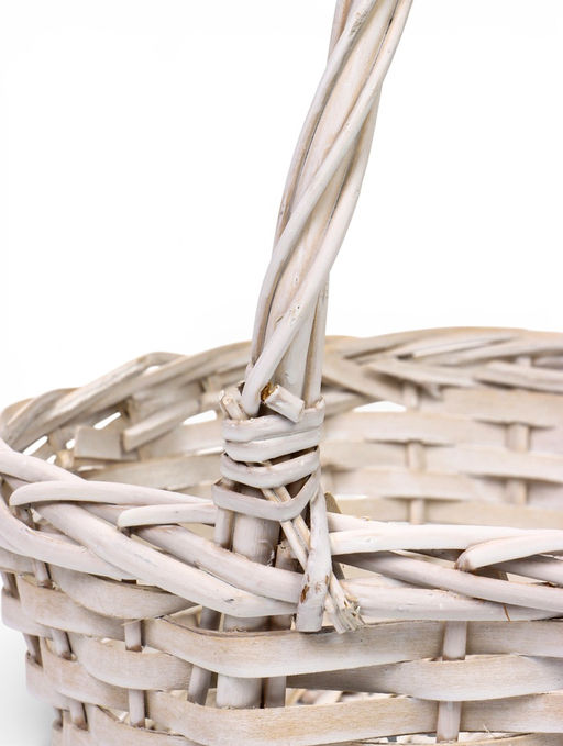 Корзина плетёная для хранения, лоза, белая, набор 3 шт.