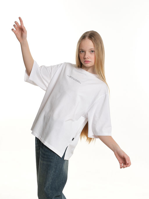 Футболка с принтом 22-7450 белый - Mini maxi фото 2