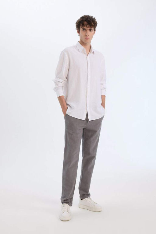 Regular Fit Normal Kesim Yazl?k Jogger Pantolon Dokuma Cepli - Defacto фото 2