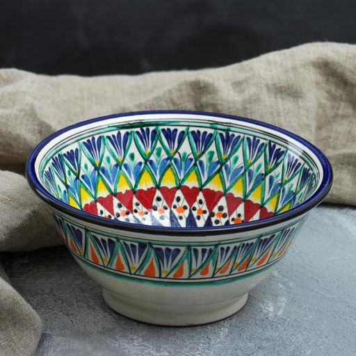 Коса Риштанская Керамика Узоры, 18 см, большая, микс - Шафран фото 6