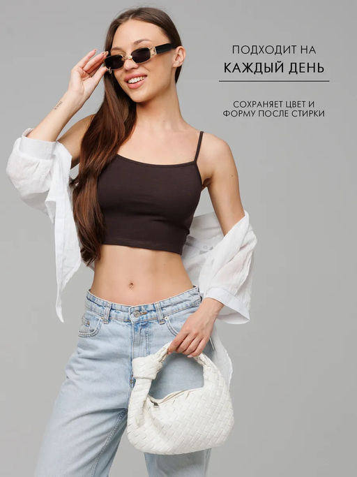 Женская майка на бретелях Lingeamo темно-коричневый ЛТ-07 (69)  фото 12