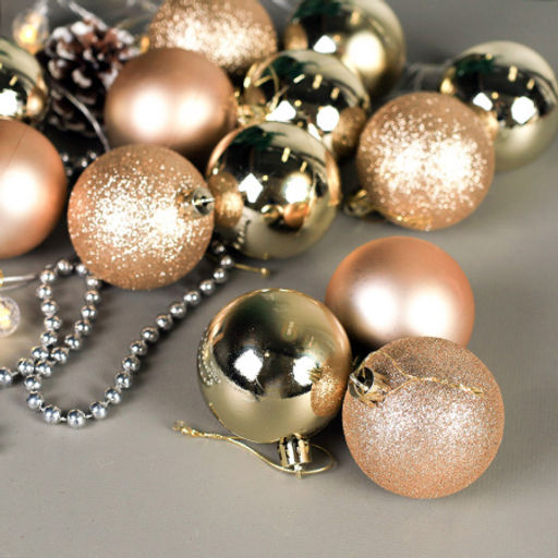 Елочные шары 20 штук 6 см / HX-3/12 /уп 30/ шампань - Галеонтрейд фото 2