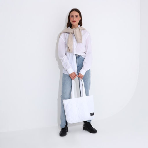 Сумка-шопер на молнии, цвет белый - Simaland фото 7